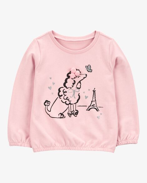  Product image 1 of Baby Dog Knit Long-Sleeve Fashion Top - Pink