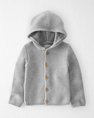 Product image 1 of Toddler Organic Signature Stitch Cardigan in Gray
