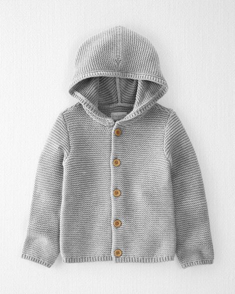  Product image 1 of Toddler Organic Signature Stitch Cardigan in Gray