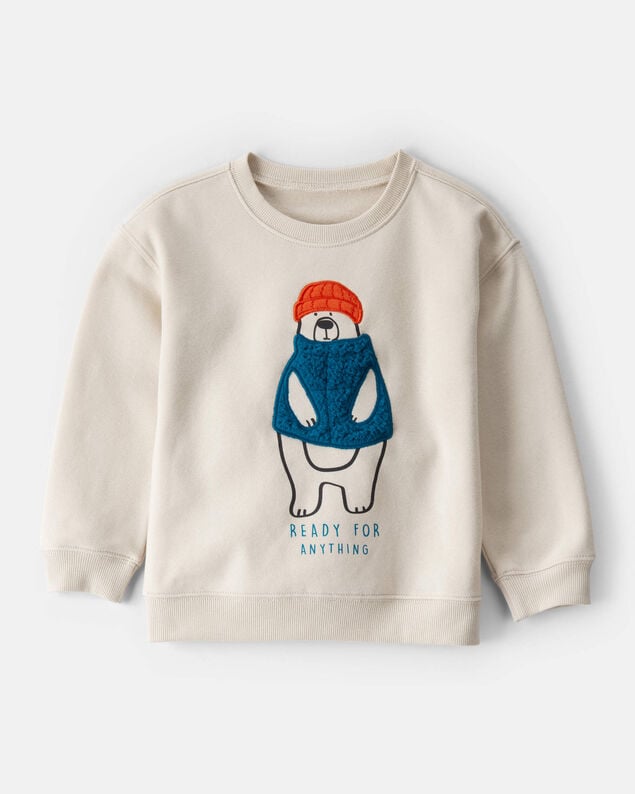 Baby Sherpa Hooded Long-Sleeve Jumpsuit - White