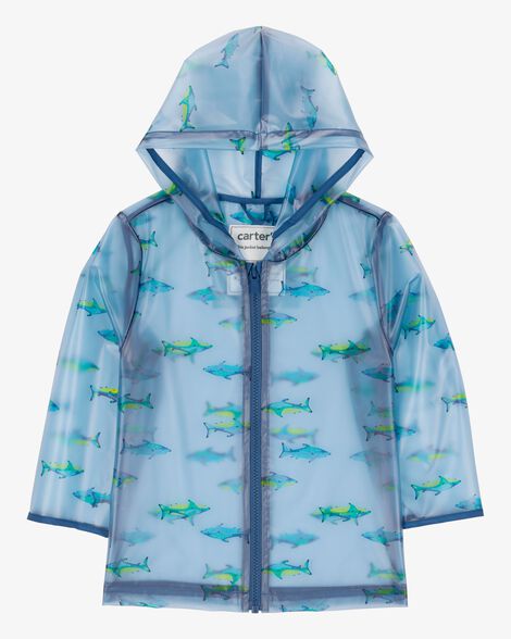 Product image 1 of Toddler Shark Translucent Rain Jacket - Blue