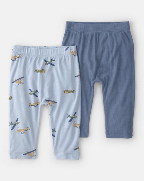baby boy 2-pack plane purelysoft pants - blue
