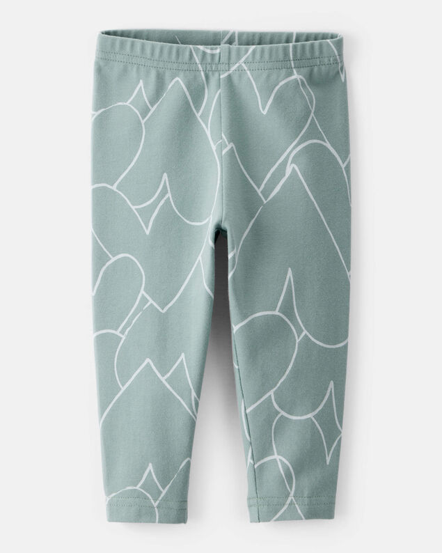 Product image 1 of Baby Girl Cotton Heart Stretch Leggings - Green