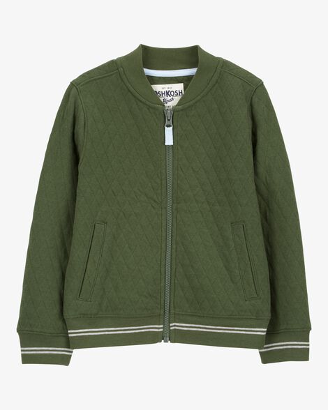  Product image 1 of Toddler Solid Cotton Blend Quilted Jacket - Green