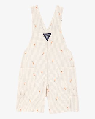 Product image 2 of Toddler Carrot Print Striped Shortalls - Cream