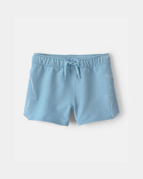baby boy shark french terry shorts - blue