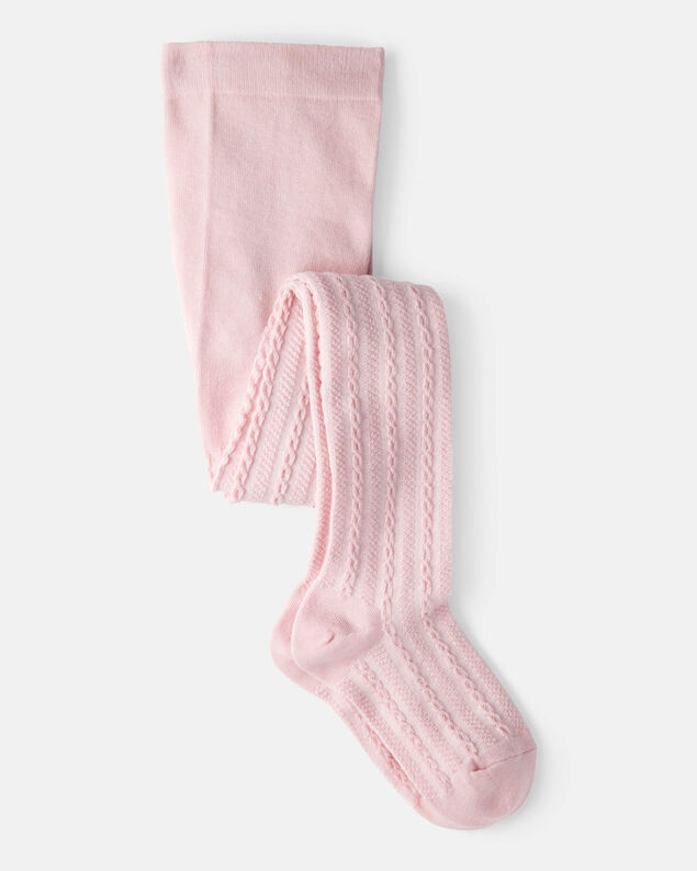 Product image 1 of Girls Cable Knit Tights - Pink