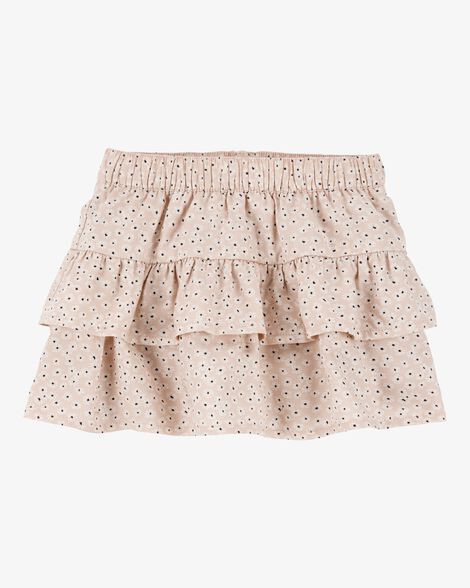 Product image 5 of Baby 2-Piece Flutter-Sleeve Rib Tank & Floral Ruffle Skort Set - Tan/White