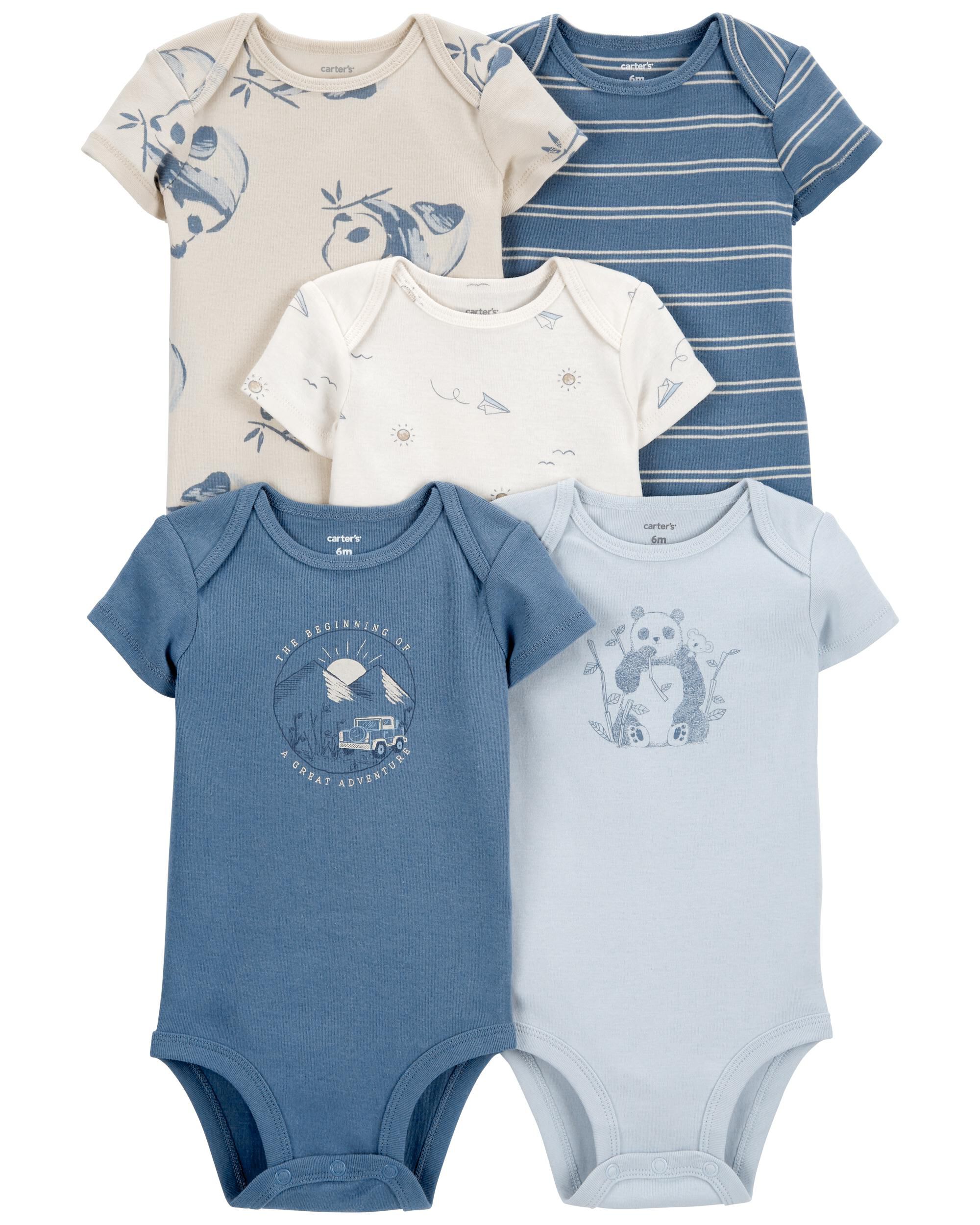 Baby 5 Pack Short Sleeve Bodysuits