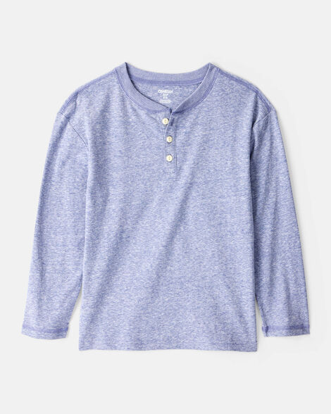 Boys Long-Sleeve Henley - Blue