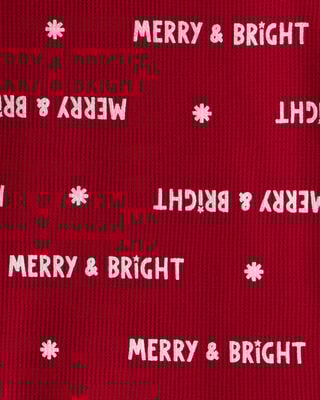 Product image 2 of Kid Merry & Bright Christmas Cotton Long-Sleeve 2-Piece Pajamas - Red