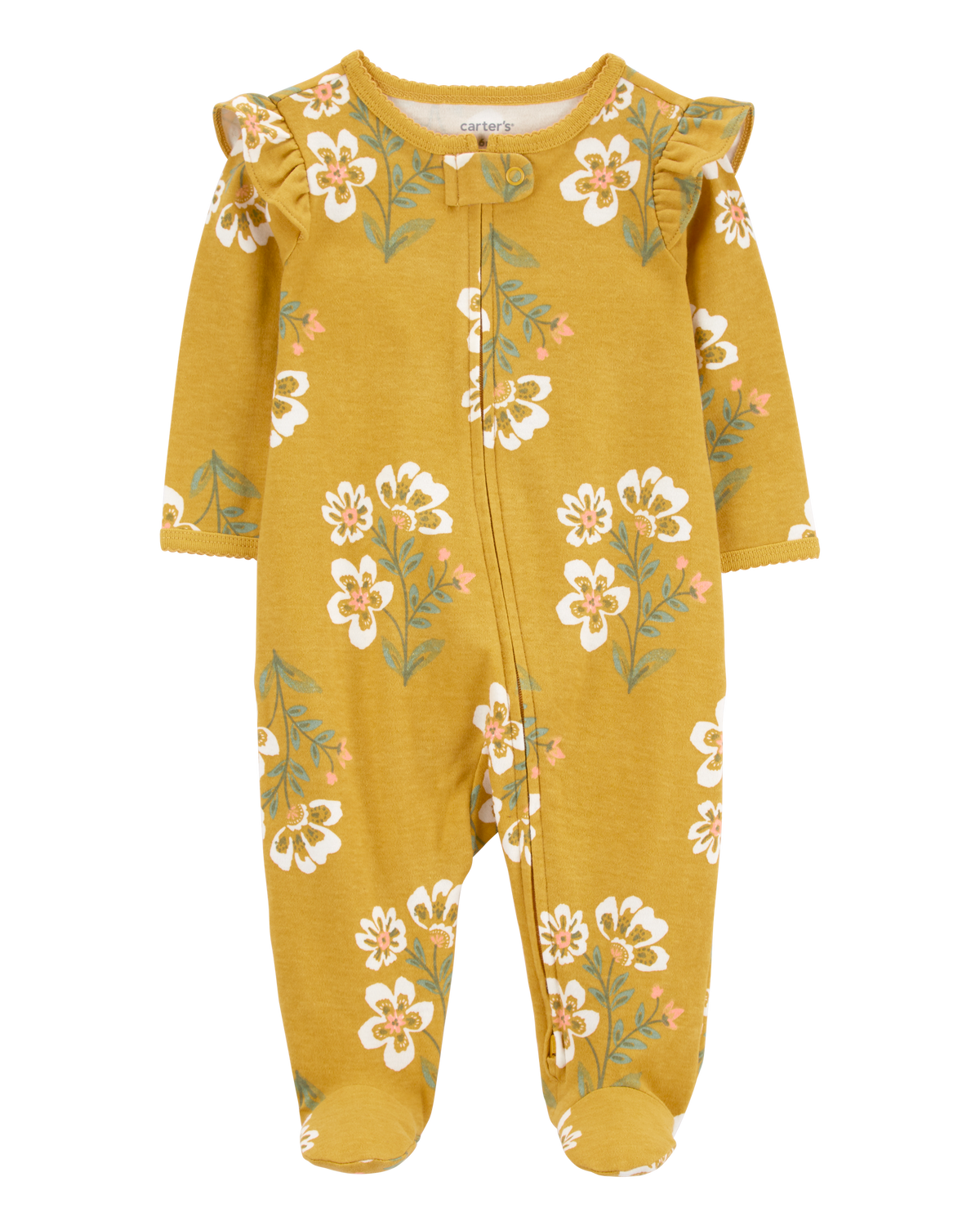 Baby Floral 2-Way Zip Cotton Sleep & Play Pajamas - Carter's