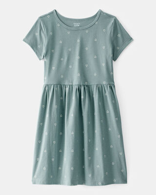 Product image 1 of Kid Heart Print Short-Sleeve Dress - Green
