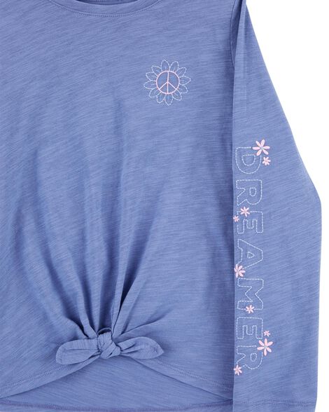 Product image 2 of Kid Embroidered Dreamer Tie-Front Top