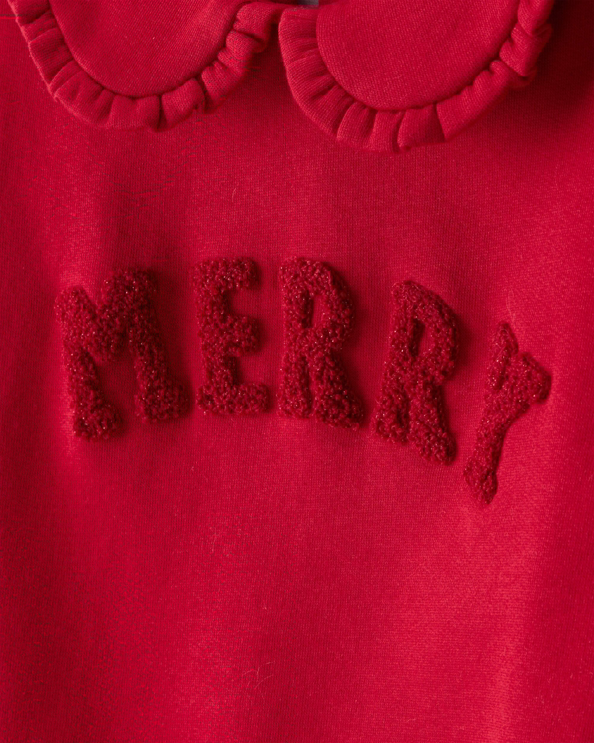 Toddler Girl Christmas Merry Long-Sleeve Pullover Sweatshirt - Red