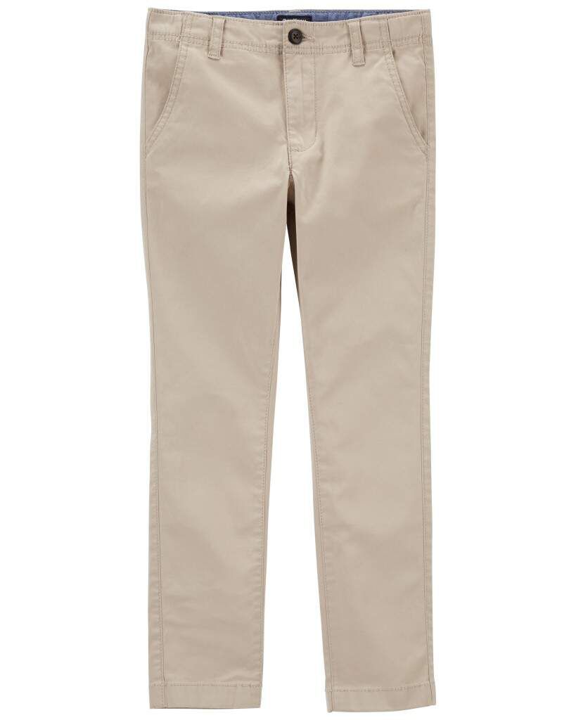OshKosh B'gosh Boys Husky Fit Stretch Chino Pants 10H Khaki