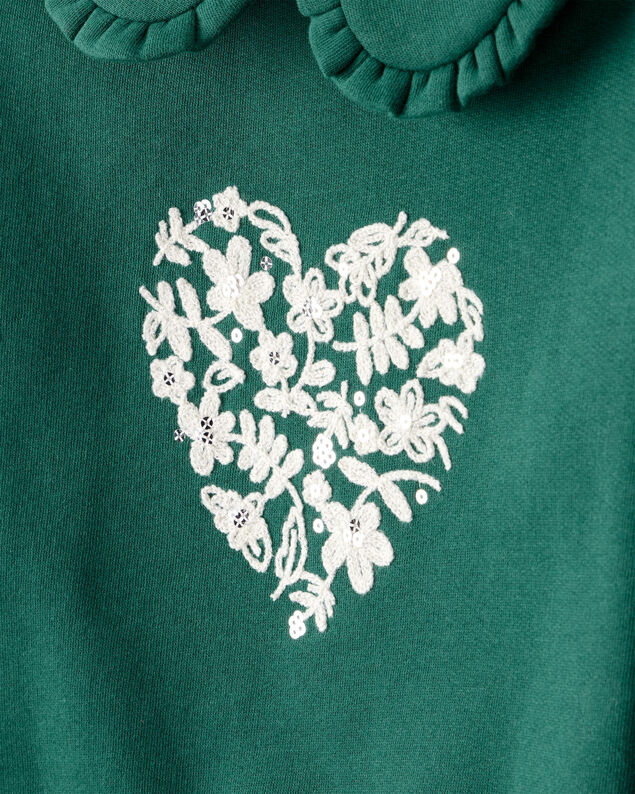 Product image 2 of Toddler Girl DayDream Fleece Heart Long-Sleeve Pullover Sweatshirt - Green
