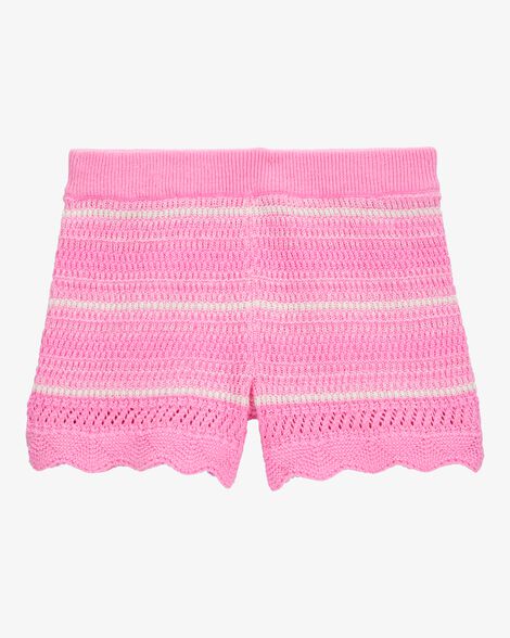  Product image 2 of Baby Striped Crotchet Knit Shorts - Pink