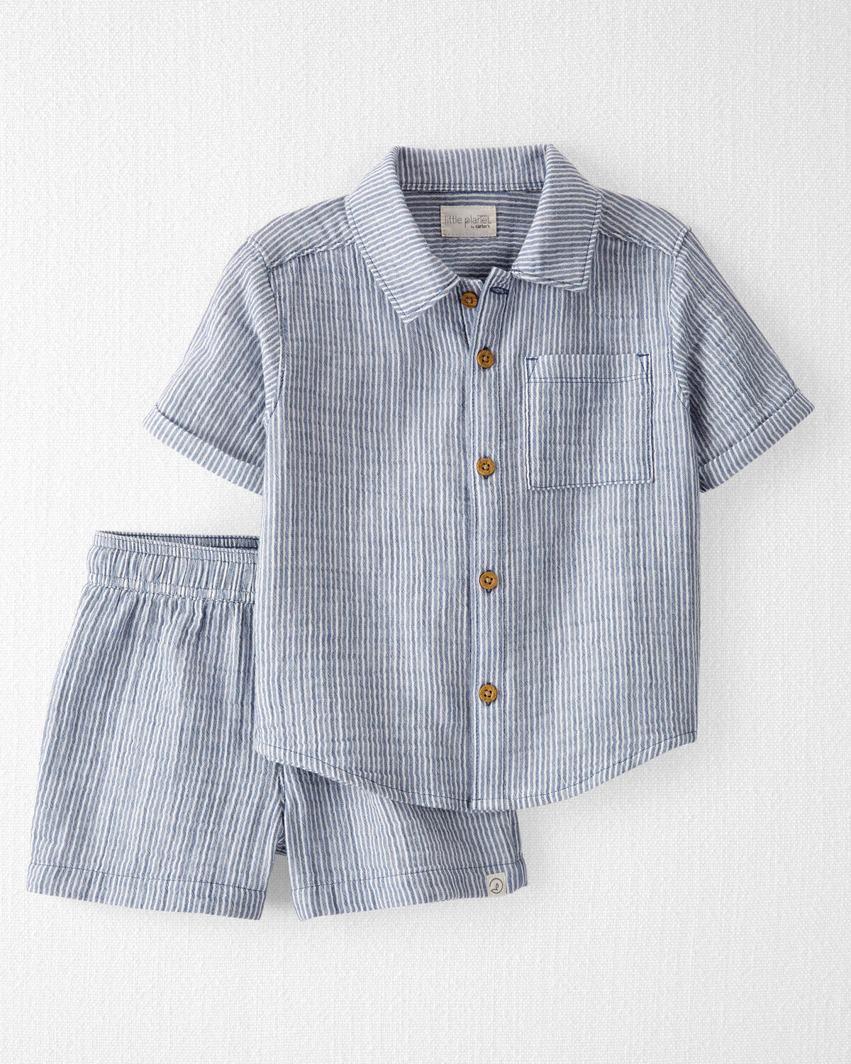 Toddler 2-Piece Organic Cotton Striped Gauze Set - Little Planet 