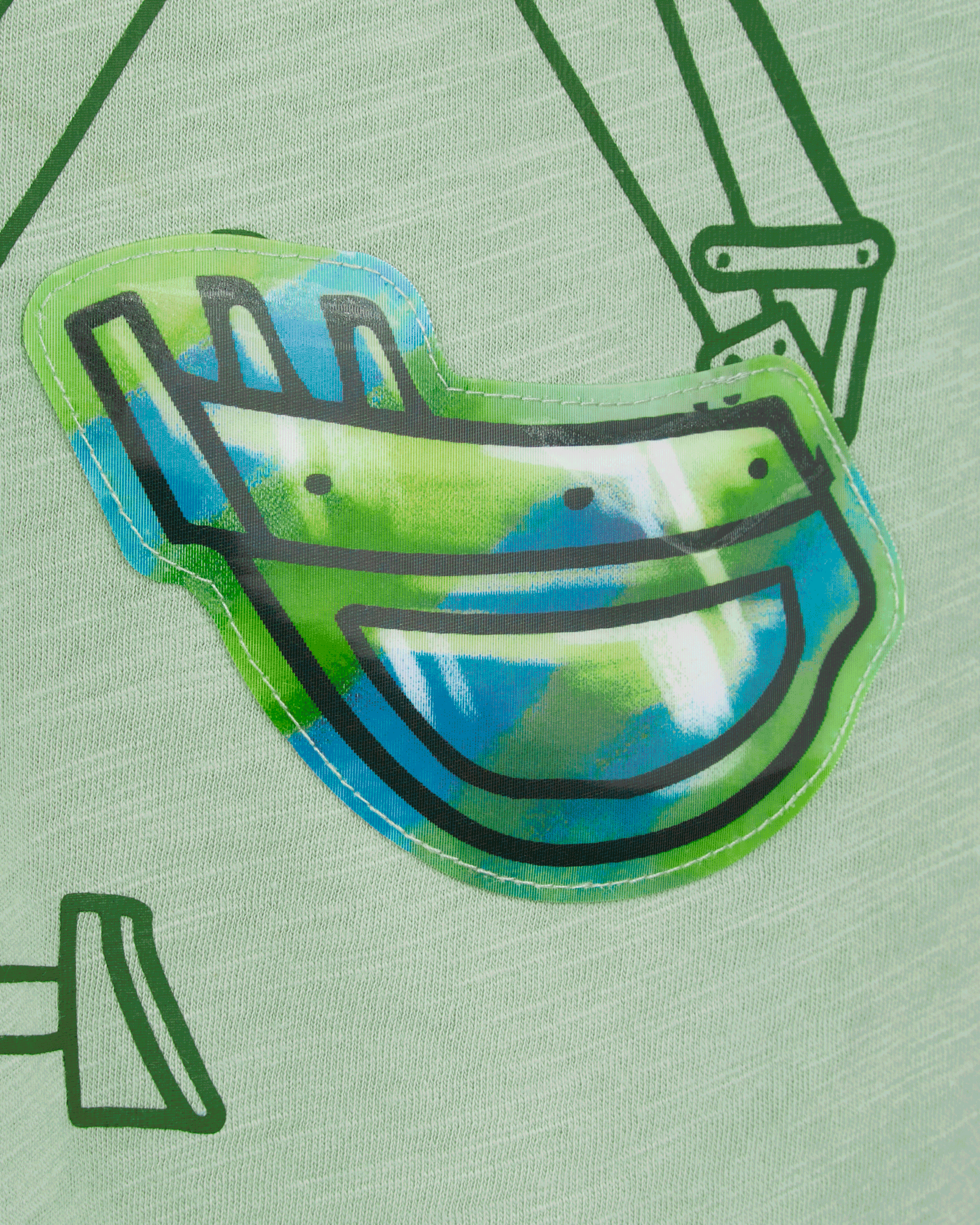  Product image 2 of Toddler Construction Foil Long-Sleeve Tee - Green