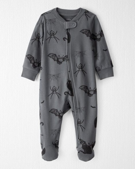 Baby Organic Cotton Sleep & Play Pajamas in Spooky Creatures Print