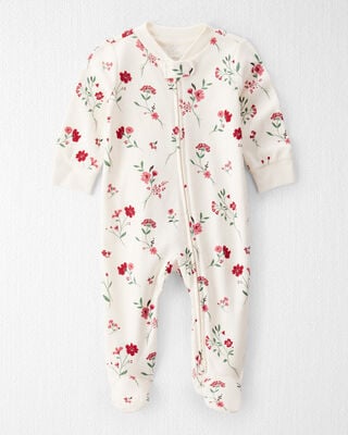 Baby Quilted Bow Print Sleep & Play Made with Organic Cotton