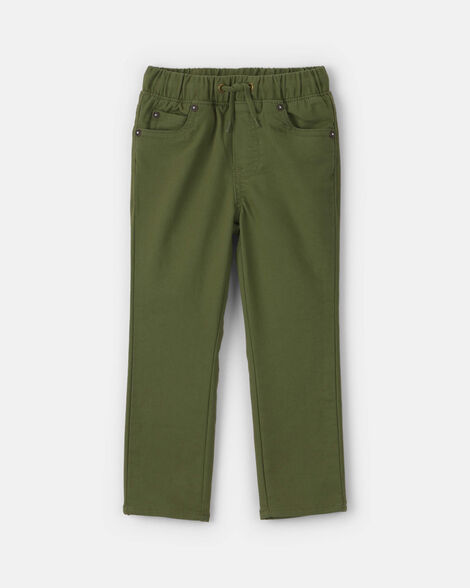 Toddler Boy Pull-On Pants - Olive Green