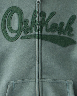 Product image 2 of Kid OshKosh Fleece Logo Zip Jacket - Green