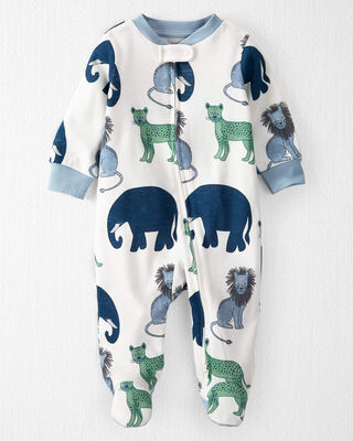 Product image 1 of Baby Organic Cotton Sleep & Play Pajamas in Wildlife Print