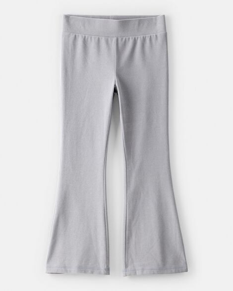 girls microfleece flare pants - grey