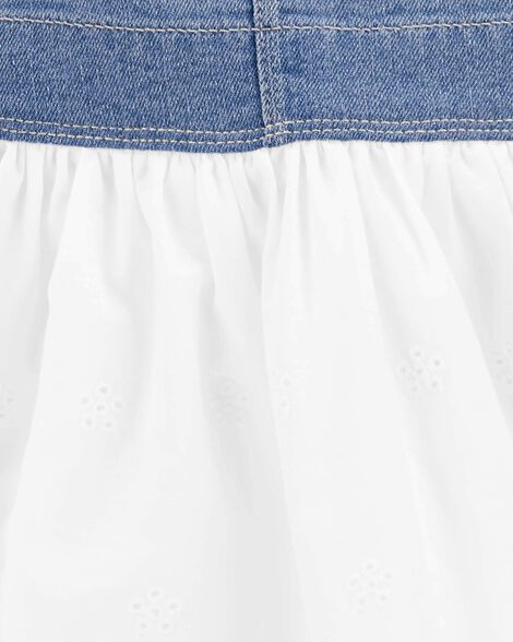  Product image 3 of Toddler Denim Eyelet Jumper Dress