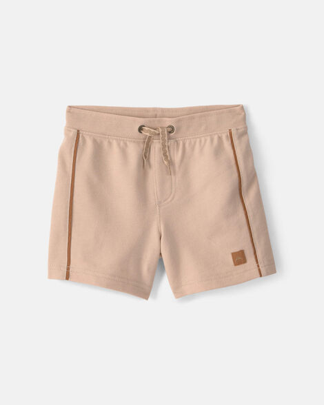 toddler boy french terry shorts - tan