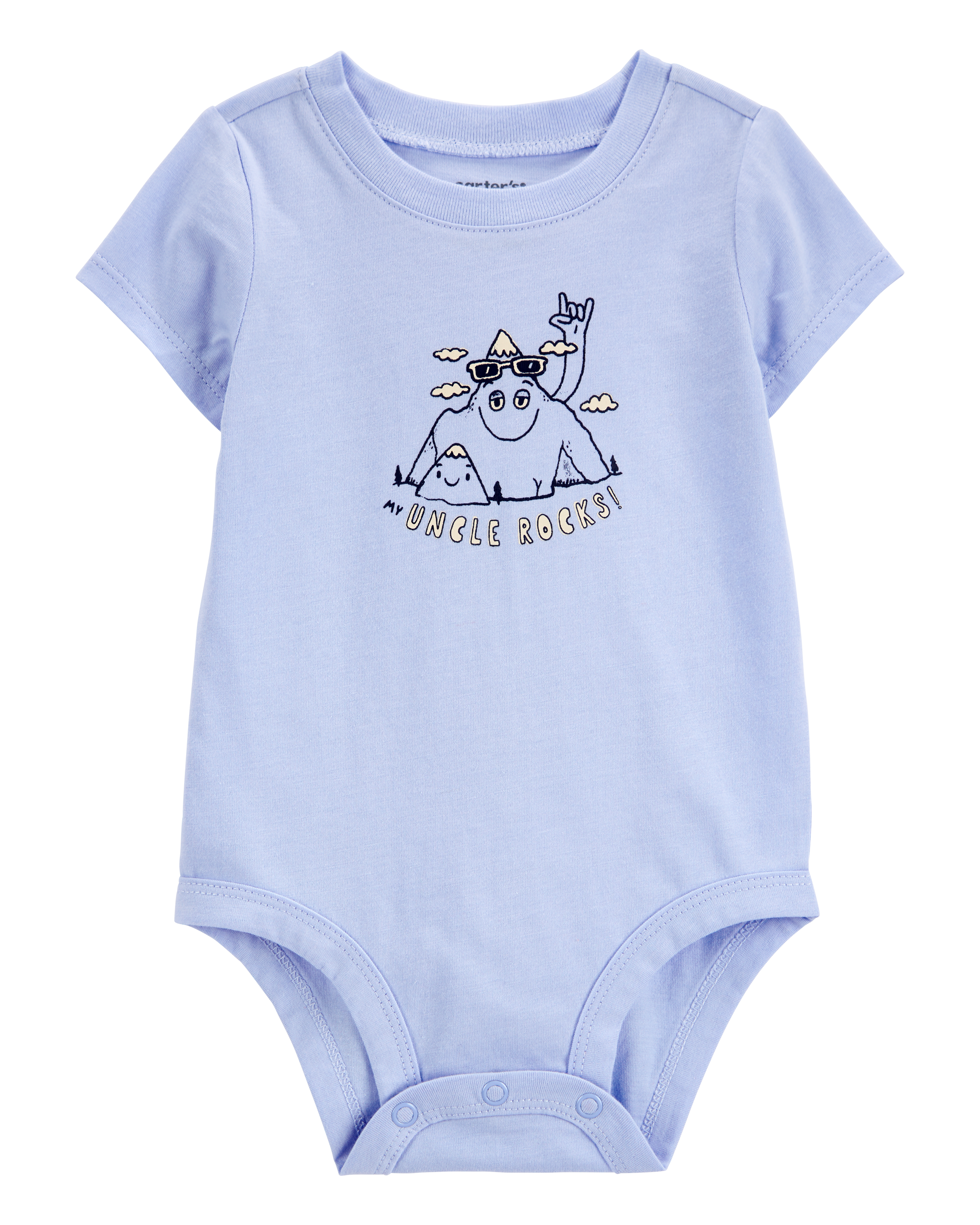 Baby "Uncle Rocks" Short-Sleeve Bodysuit - Blue