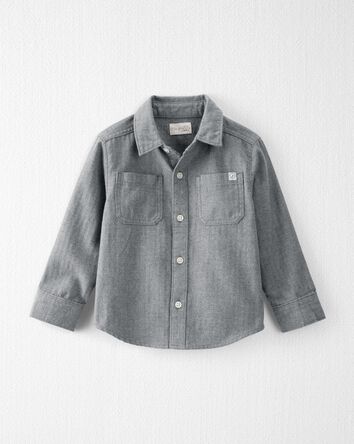 Toddler Organic Cotton Herringbone Button-Front Shirt
