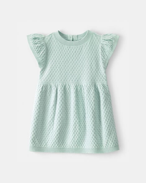 baby girl sweater dress - green