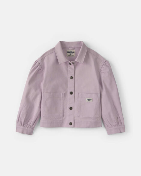 Girls Twill Bomber Jacket - Purple