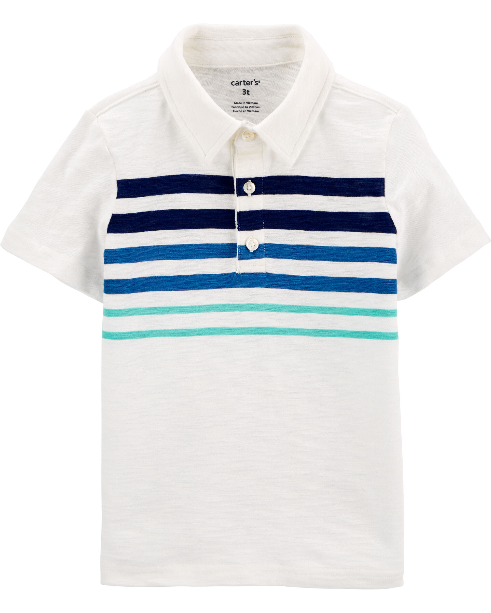 *CLEARANCE* Striped Slub Jersey Polo