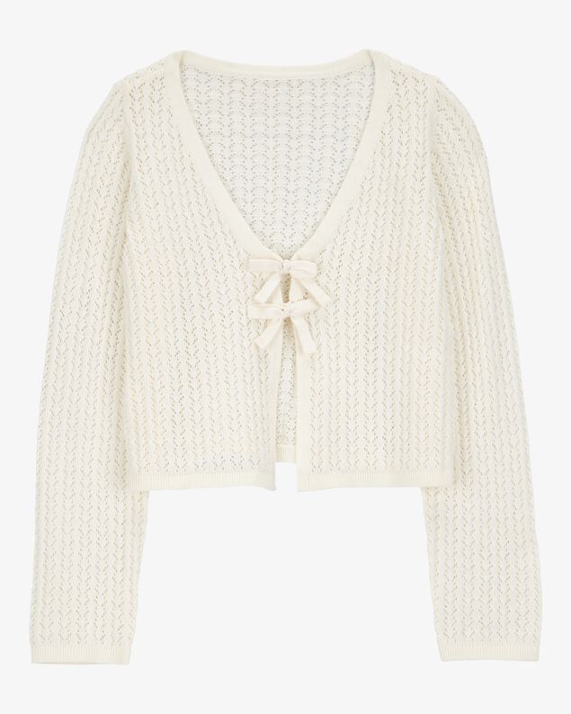 Product image 1 of Kid Tie Cardigan Top - White