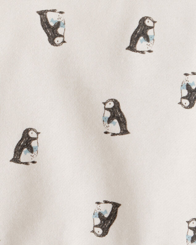 Product image 2 of Baby Boy Penguin Print Fleece Sweatshirt - Cream