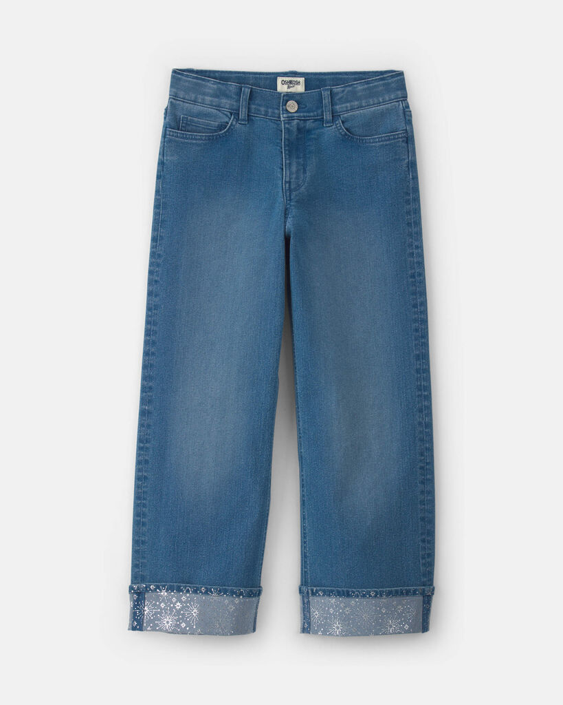 OshKosh B'gosh Girls Shine Denim Wide-Leg Jeans - Light Wash 10 Light Wash