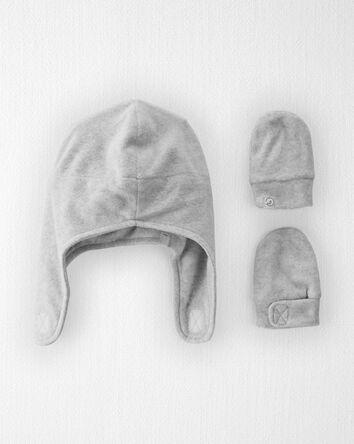 Baby 
2-Pack Recycled Fleece Hat and Mittens Set

