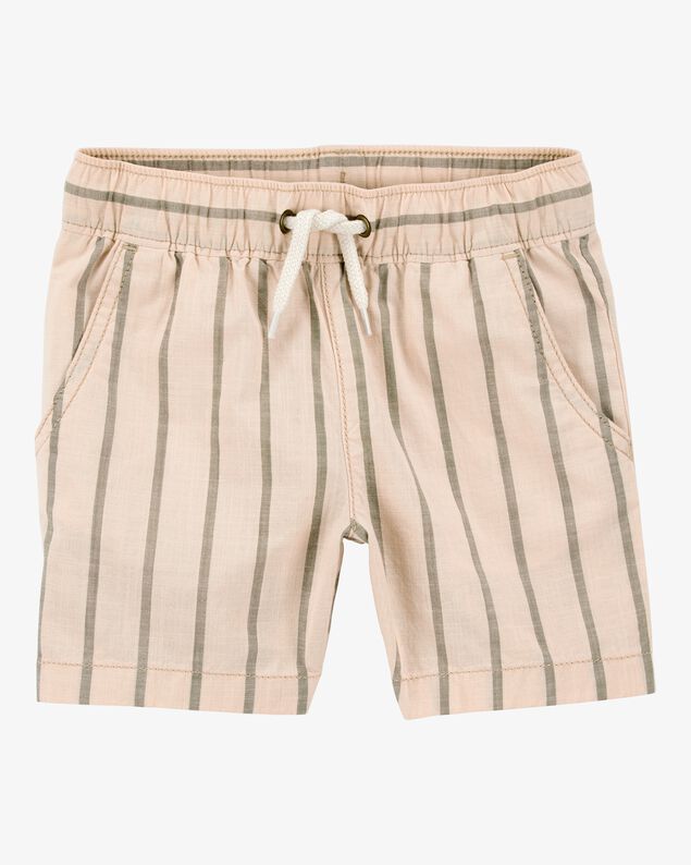 Product image 1 of Baby Striped Drawstring Shorts - Khaki