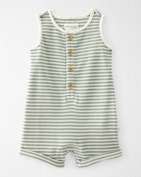 Product image 1 of Baby Organic Cotton Waffle Knit Romper in Stripes