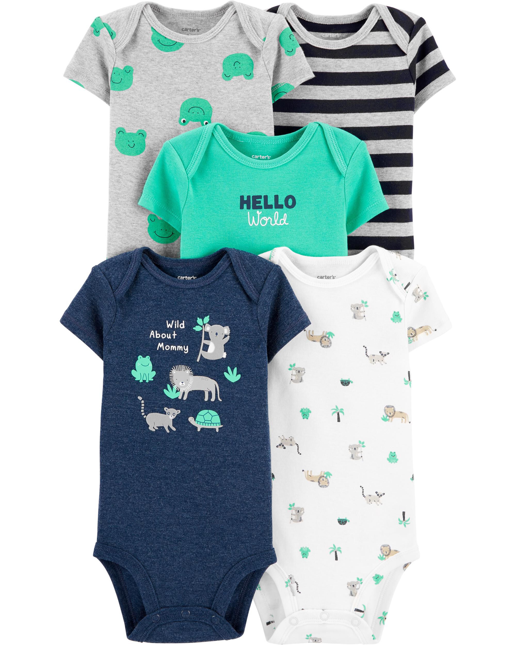 *CLEARANCE* 5-Pack Short-Sleeve Bodysuits