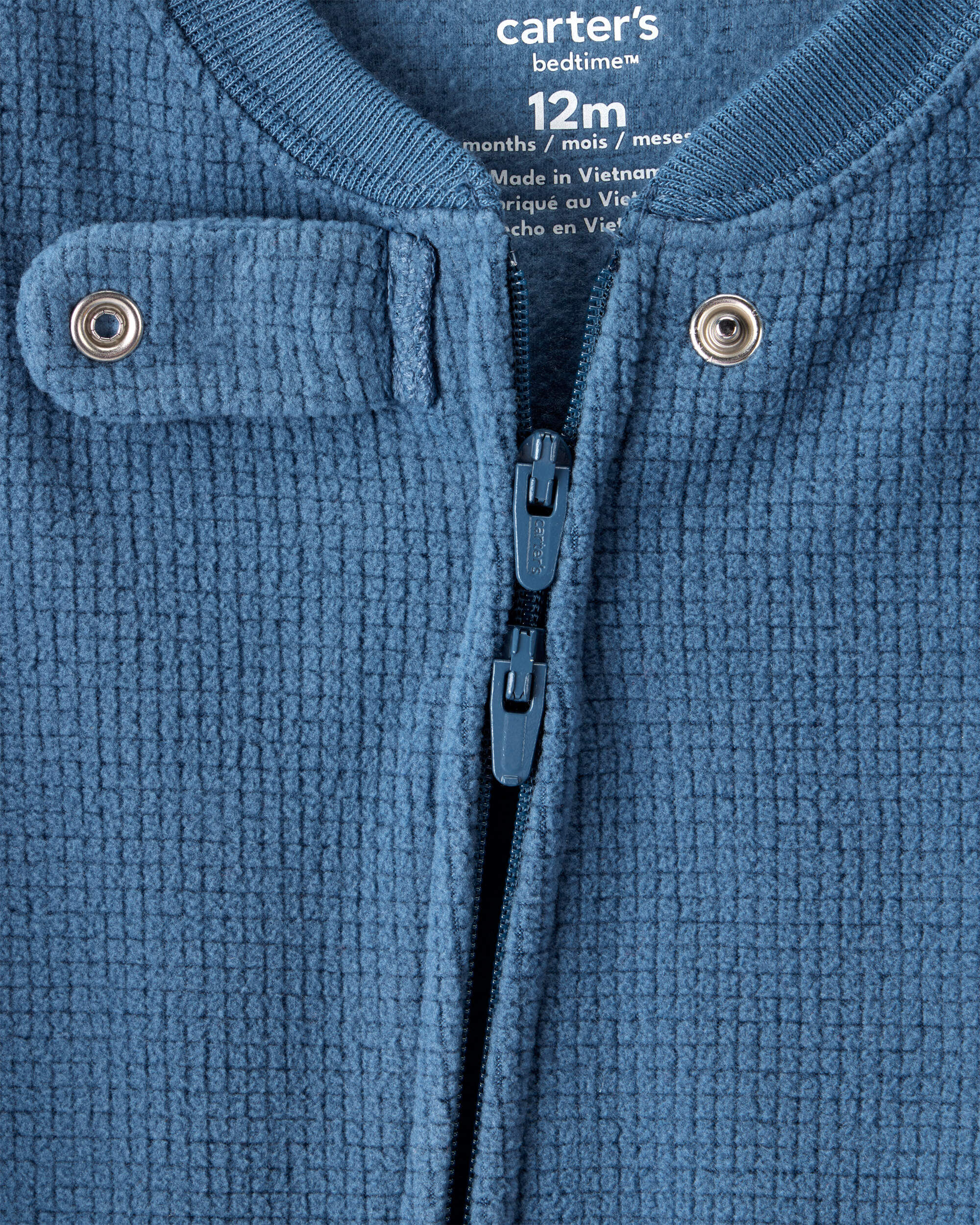 Baby Boy Fleece Long-Sleeve Snug Fit 1-Piece Pajamas - Blue
