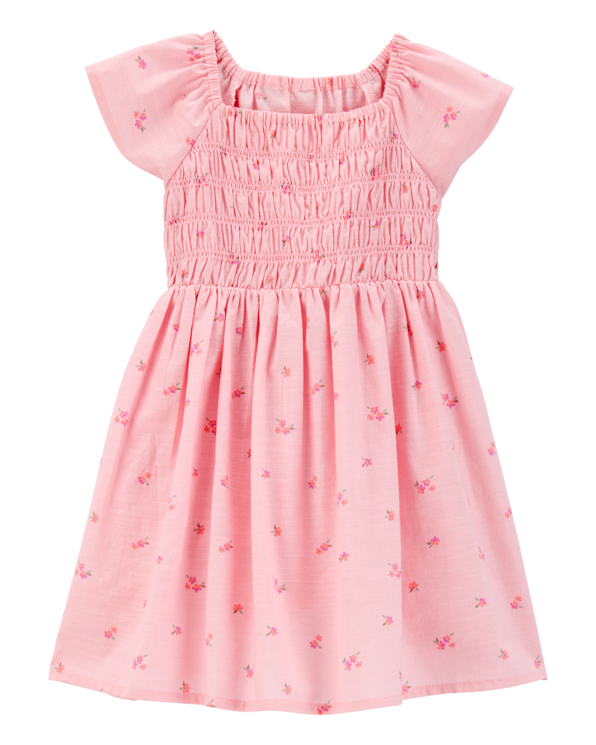 Toddler Short-Sleeve Floral-Print Maxi Dress - Pink