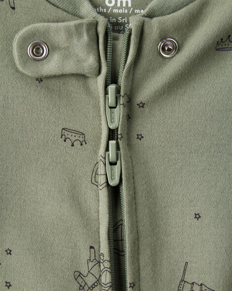 Product image 2 of Baby Boy Dragon Print 100% Cotton Long-Sleeve Sleep & Play - Green