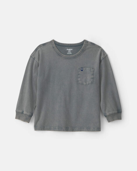 Toddler Boy Mineral Wash Long-Sleeve T-Shirt - Grey