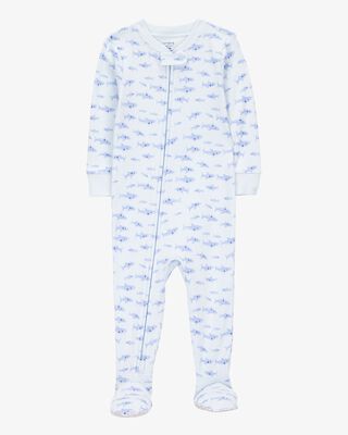 Product image 1 of Baby 1-Piece Shark Print 100% Snug Fit Cotton Footie Pajamas - Blue