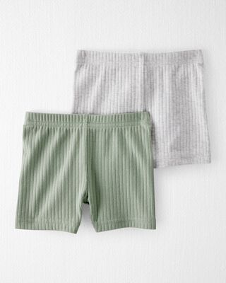 Product image 2 of Baby 2-Pack Organic Cotton Ribbed Pedal Shorts